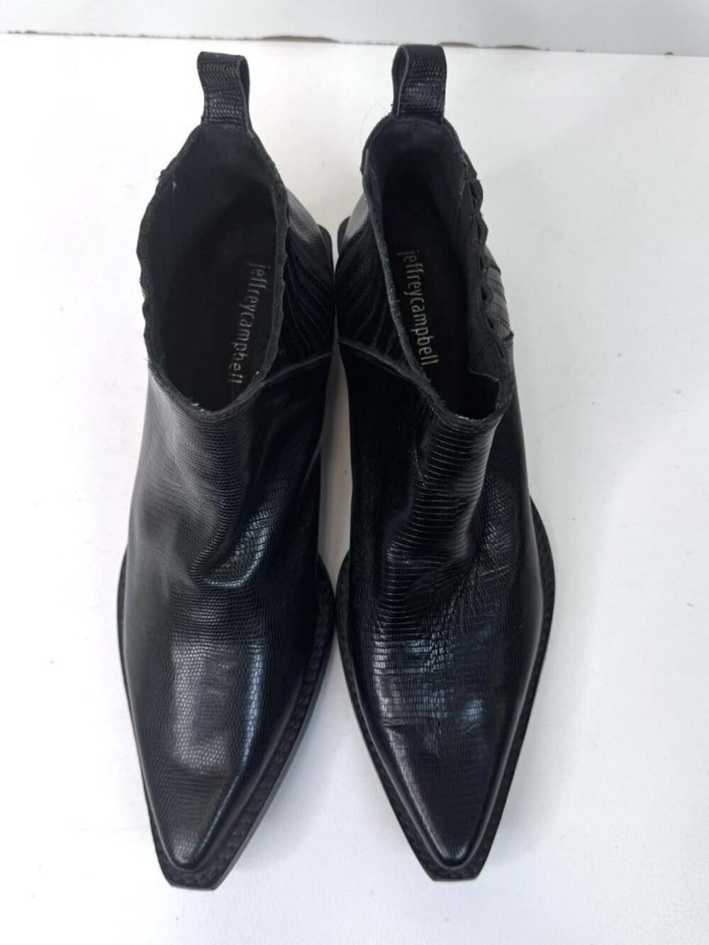 Jeffrey Campbell Western Pointy Toe Ankle Shoes Black Womens 8.5 Chelsea Rocker - Picture 4 of 10